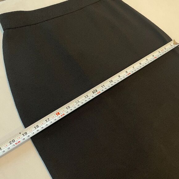 ~ ST. JOHN 4 Skirt Black Maxi Long Pencil Straight Sheath Side Slit Lux Knit 6 8 - Picture 8 of 11